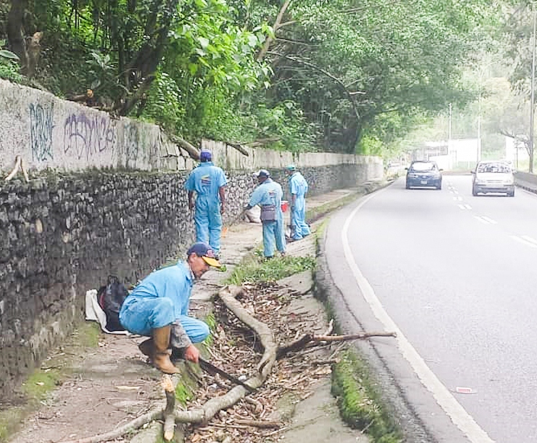 Equipo de mantenimiento de la Panamericana remueve escombros por lluvias