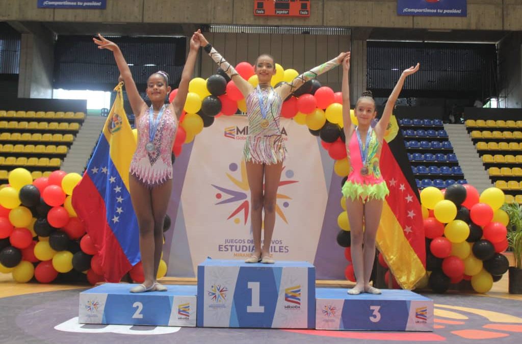 Municipio Sucre ganó oro en manos libres de gimnasia rítmica de juegos estudiantiles