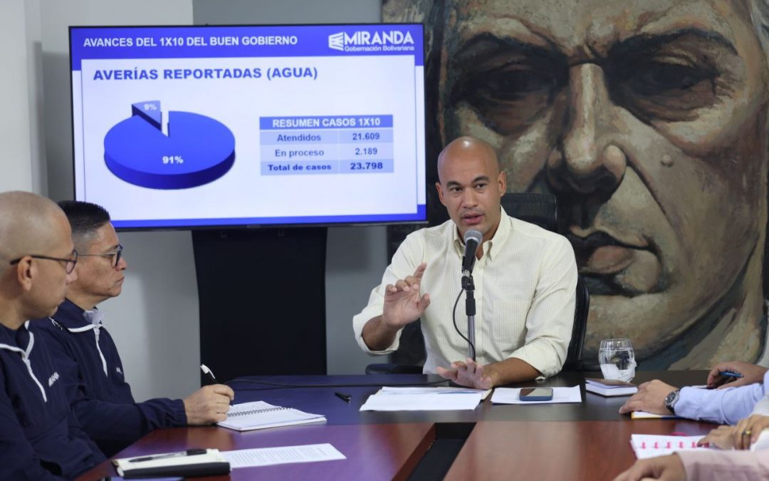 1X10 del Buen Gobierno ha resuelto 91 % de averías de agua en Miranda