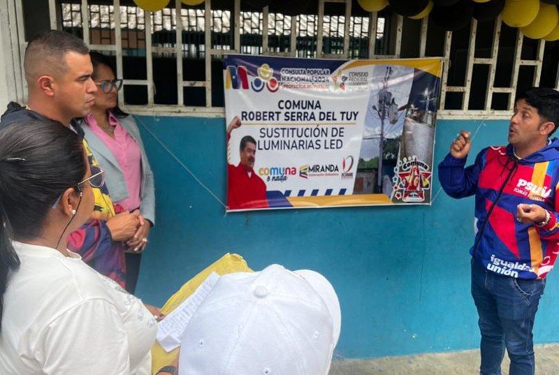 Inspeccionan proyecto de iluminación de la Consulta Popular Nacional en Ocumare del Tuy