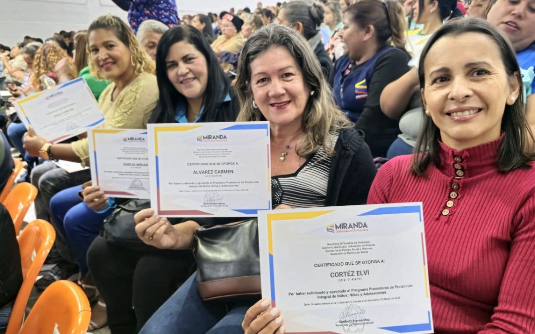Miranda se fortalece con 300 nuevos promotores para la protección de niños, niñas y adolescentes