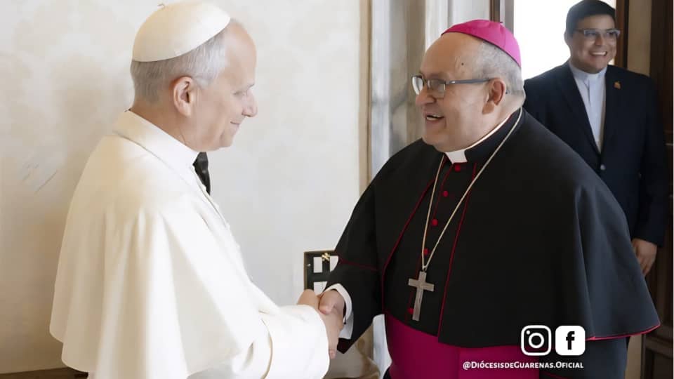 Fe de Miranda llega al Vaticano: Obispo de Guarenas se reúne con el Papa León XIV