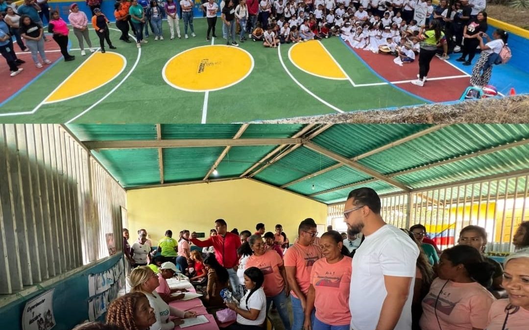 Alumnos de escuela Creación Bicentenario cuentan con cancha nueva
