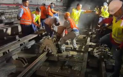 Realizan mantenimiento en rieles del Metro Los Teques