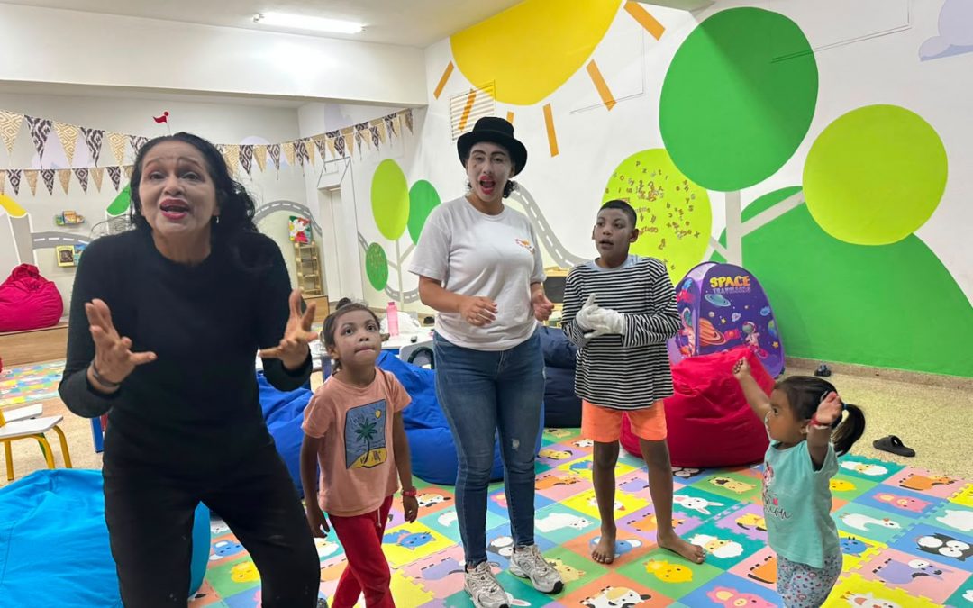 Las artes escénicas se dieron cita en el campamento transitorio  El Libertador de Chacao con un taller de mimo