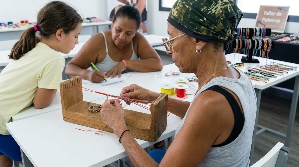 La “Ruta de la Esperanza” dictó taller de bisutería en campamento transitorio de Mariche