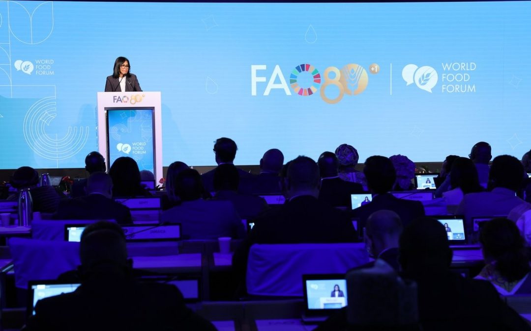 Presidenta Delcy Rodríguez en la FAO: Ley para la Economía Local y plan “Venezuela Alimenta”