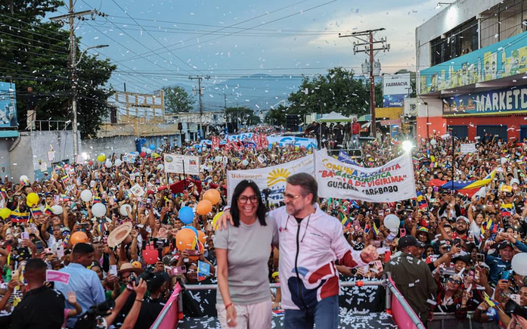 Presidenta Rodríguez lideró masivo encuentro popular en Carabobo